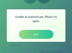 Ошибка Unable to authenticate в Pokemon GO