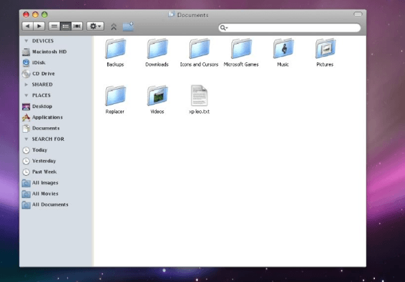 Дизайн Finder из Mac OS