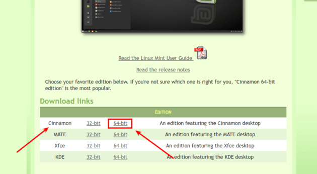 Загрузка Linux Mint с официального сайта