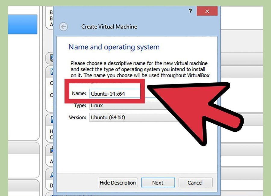 Имя виртуальной машины в VirtualBox