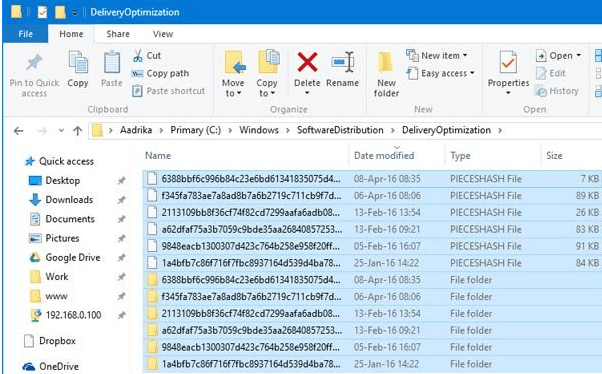 Очищение папки в Основном_диске:\Windows\SoftwareDistribution\DeliveryOptimization
