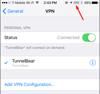 Значок VPN