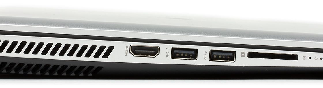 USB и HDMI разъёмы на корпусе ноутбука