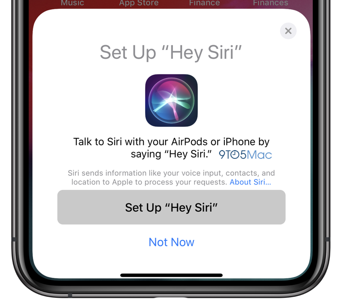 Меню настройки «Hey Siri» в iOS 12.2